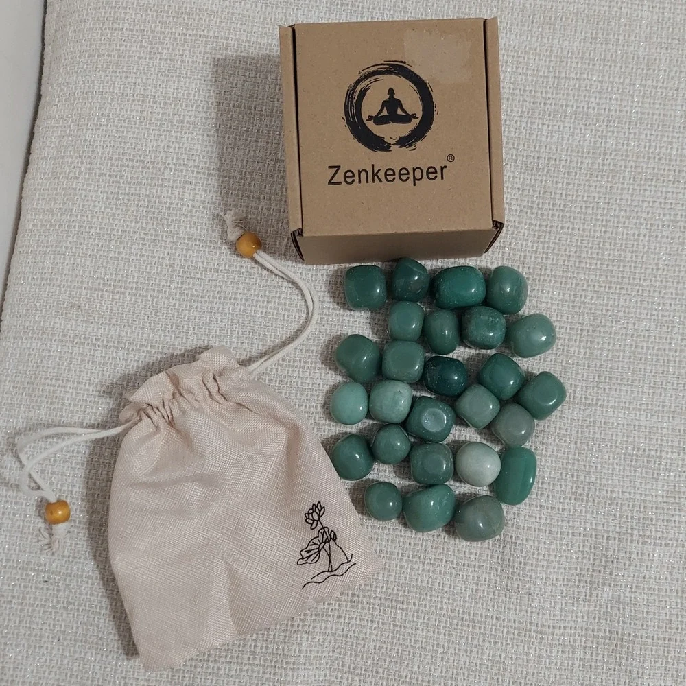 Zenkeeper 1 lb Green Avent Wicca Reiki Crystal Healing Stones 2-3cm Each